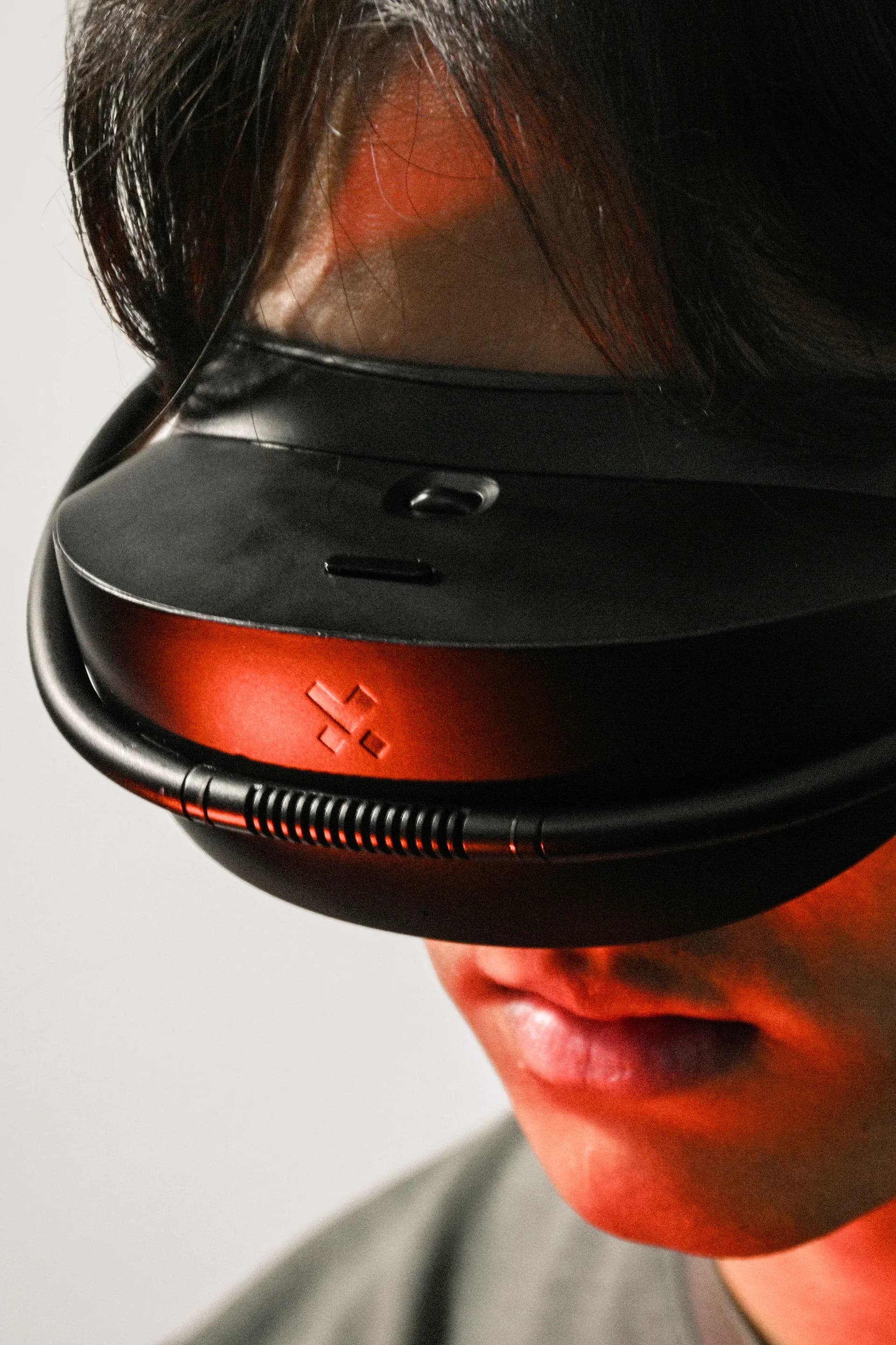 Front of the headset, being worn