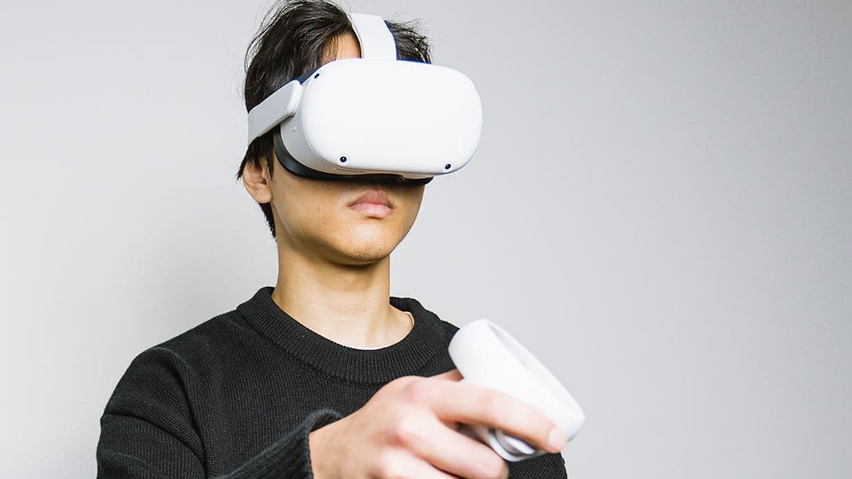 Designer using VR goggles