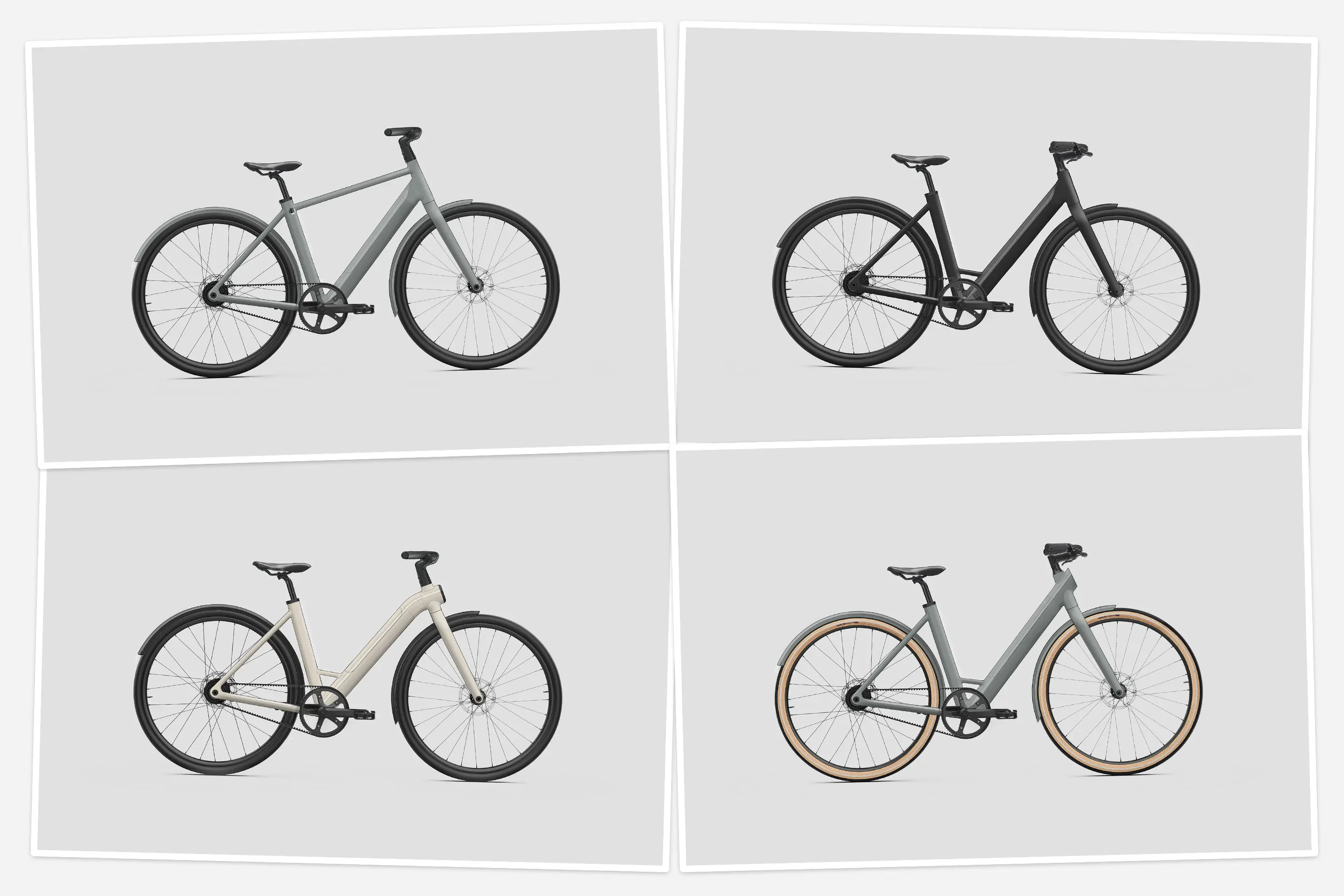 Example images of various colour options for the bike