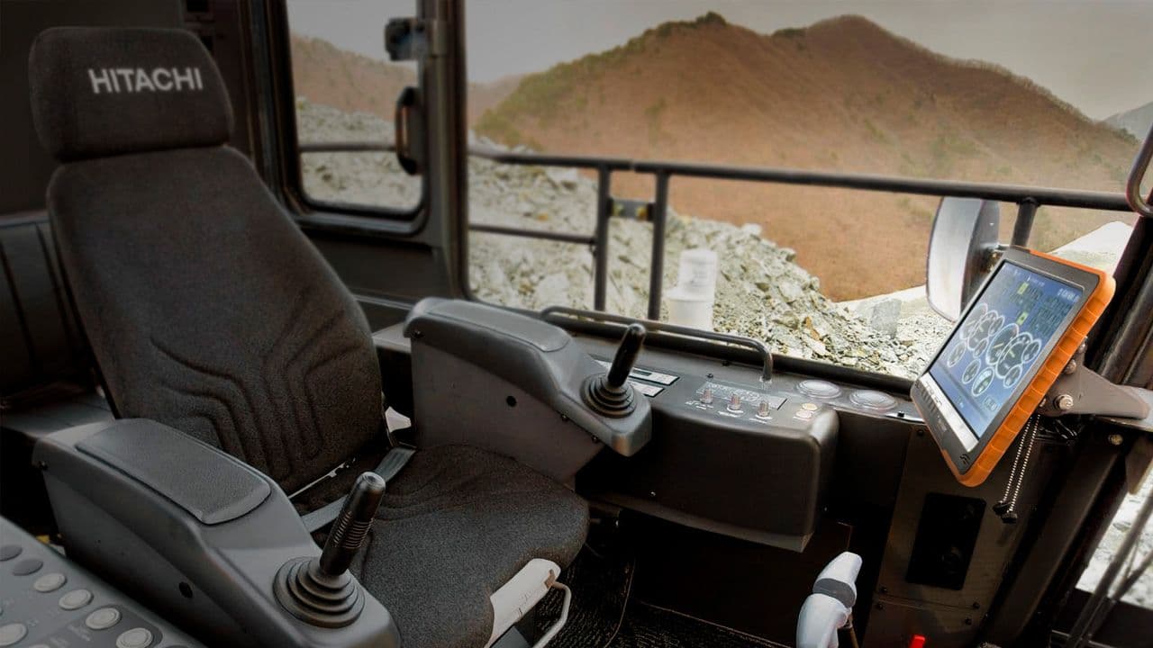 Unit in use inside an excavator