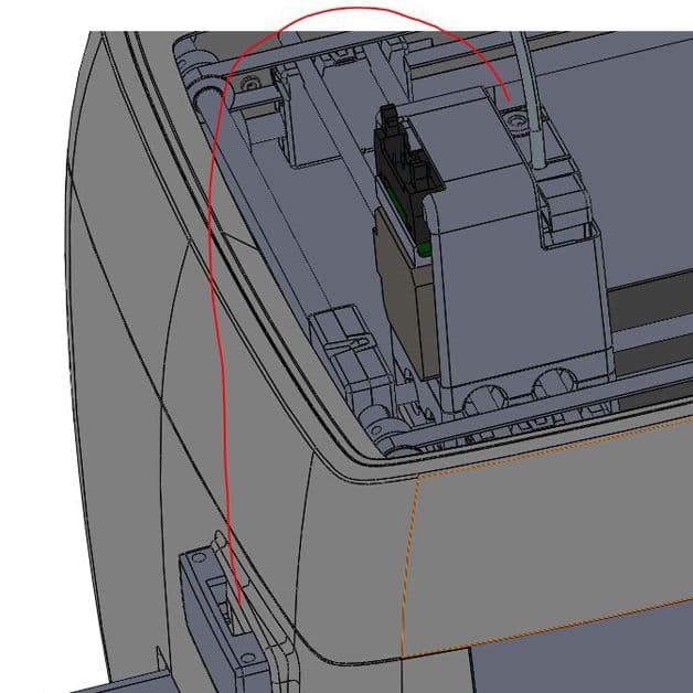 3D model of the filament guide system
