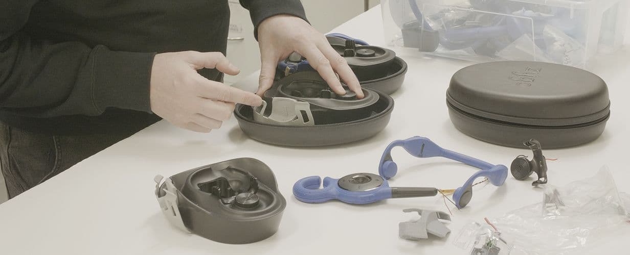 testing Beta prototypes for an underwater headseat