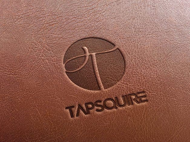 Closeup of the embossing on leather