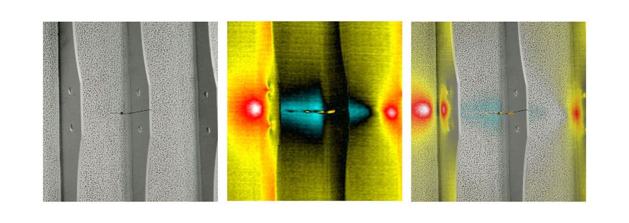 the ITS cameras indicate fatigue cracks and their precise location, image supplied by 1mK