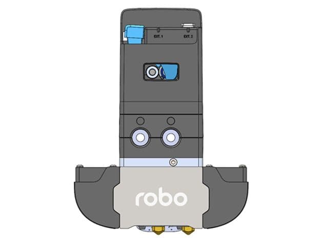 3D render of the extruder and logo