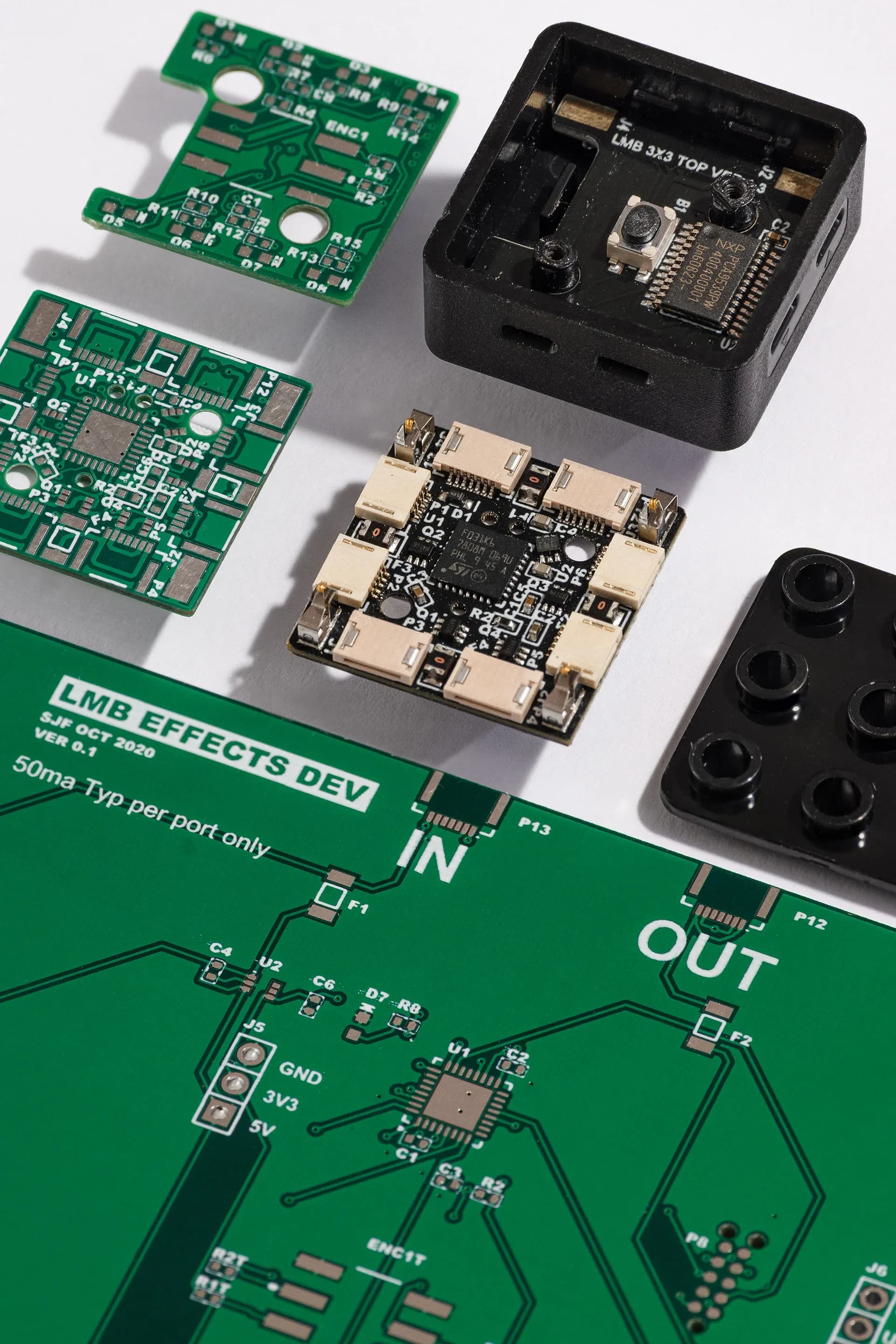 PCB board components separated