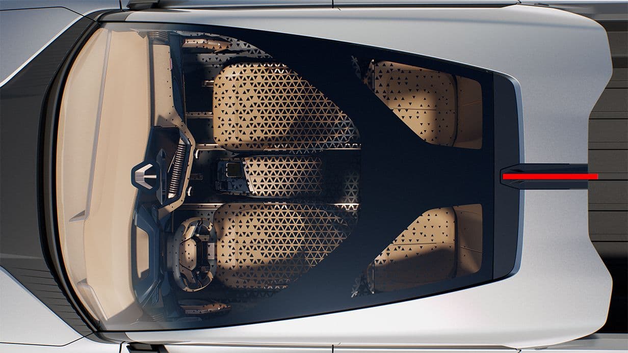 Overhead view of VF Wild cabin interior