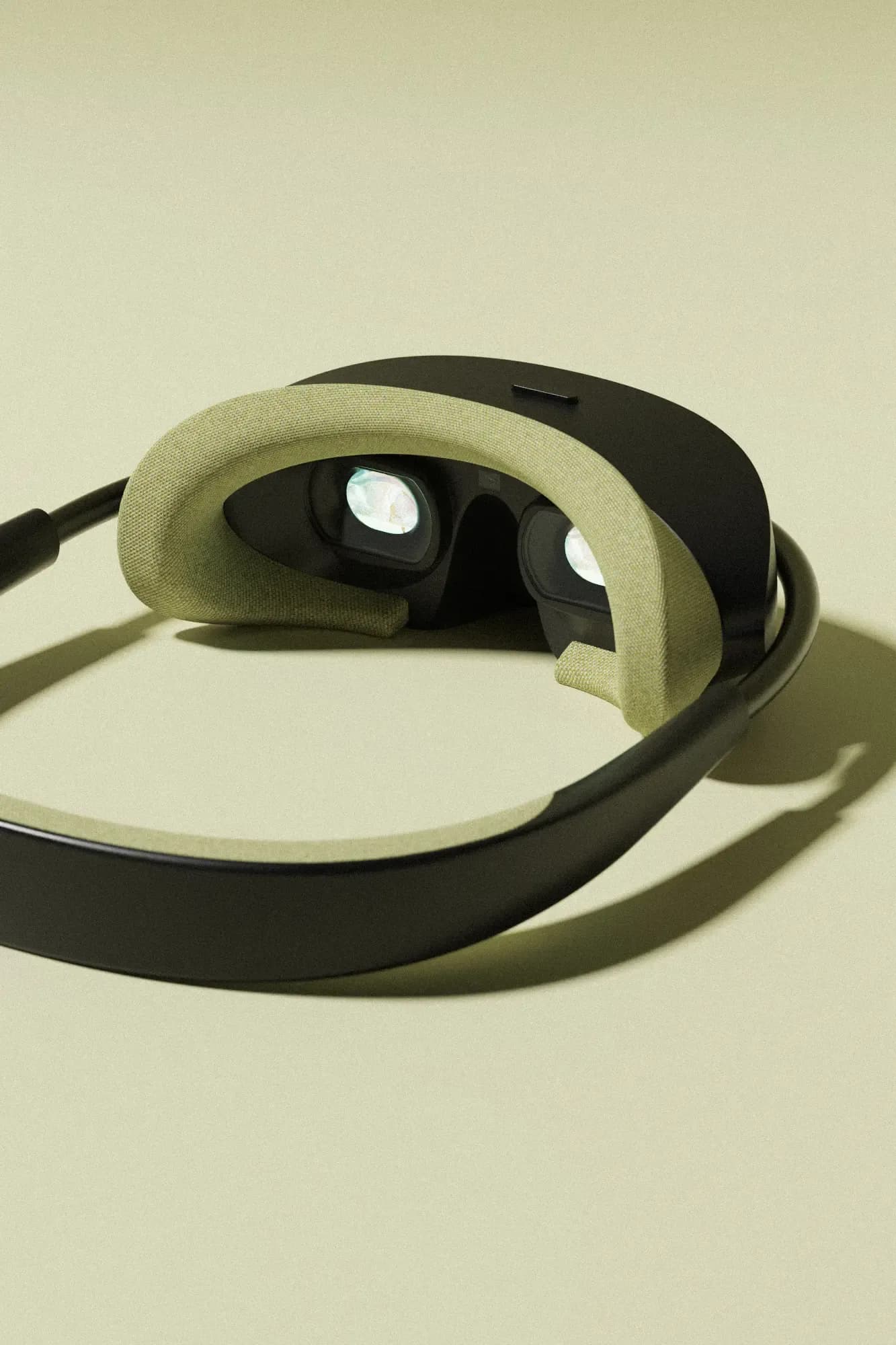 Headset in scene, tones in green tones
