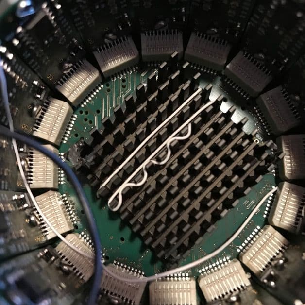 Internal PCB and radiator fins