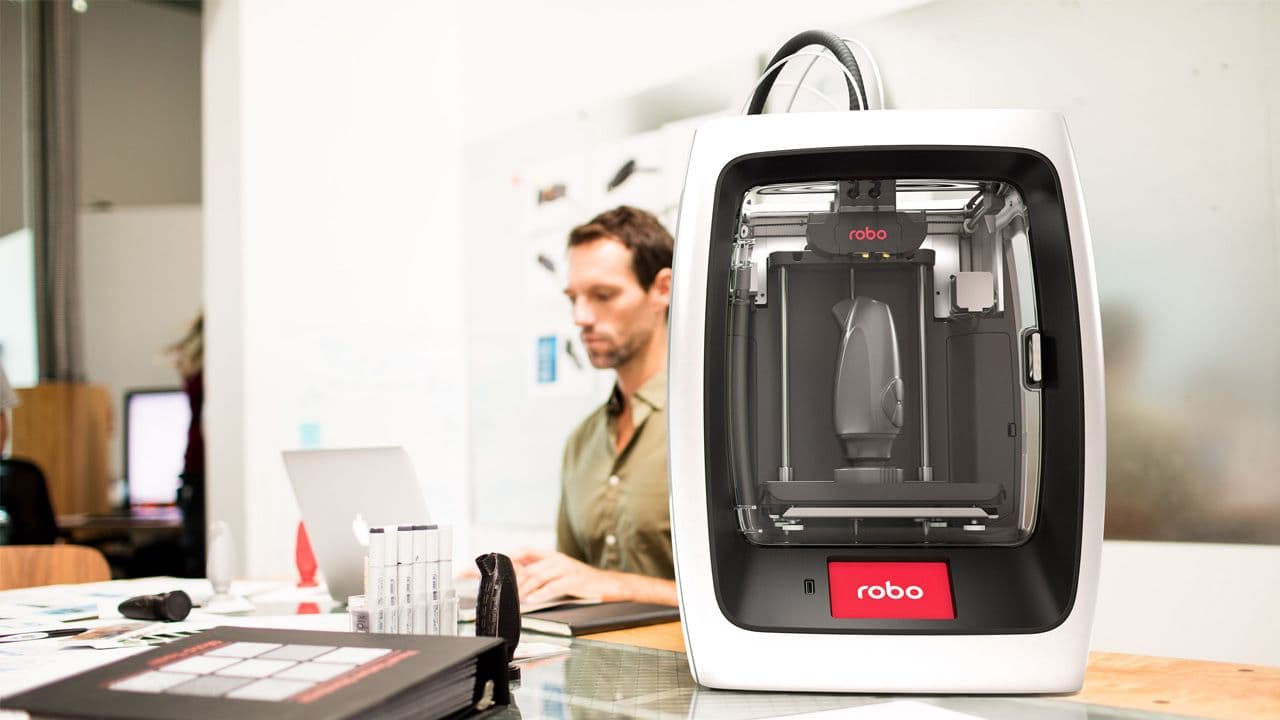 The printer in use on a desk