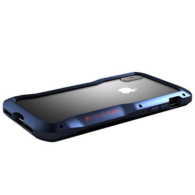 Phone case in steel blue, showing layers
