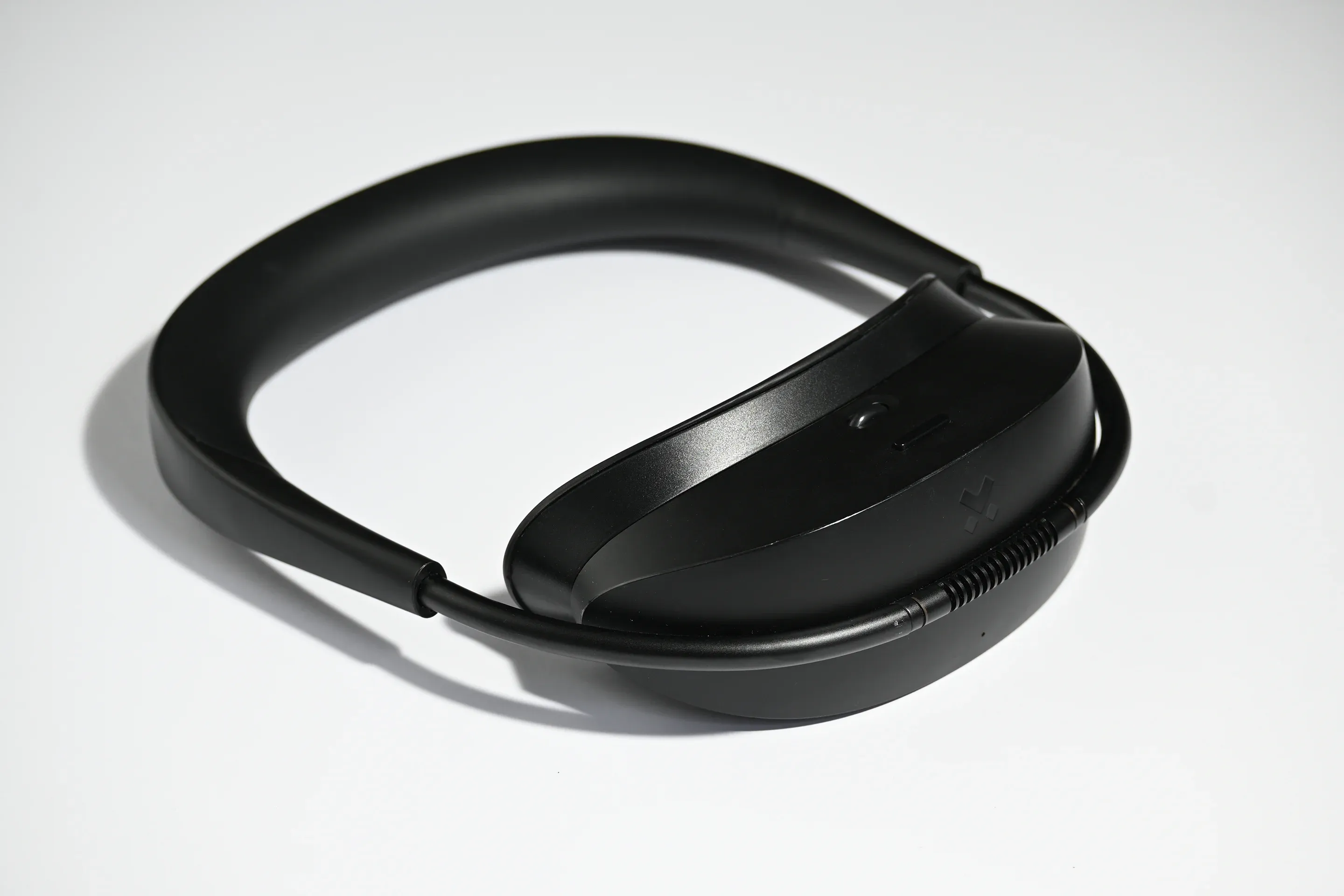 Headset viewed from above on a white surface
