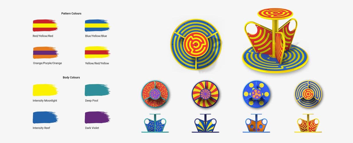 Playground equipment visual styling examples