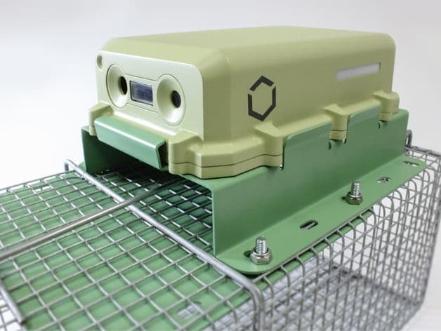 Actual unit attached to a catching cage