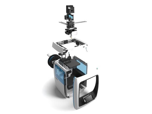 3D render of the unit, with parts open for display