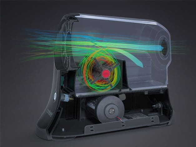 Airflow simulation through the unit