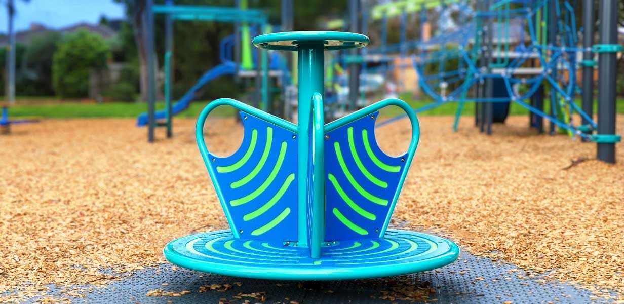 Designed carousel in a park