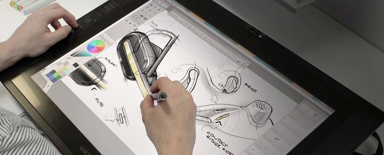 Concept art on a graphics tablet