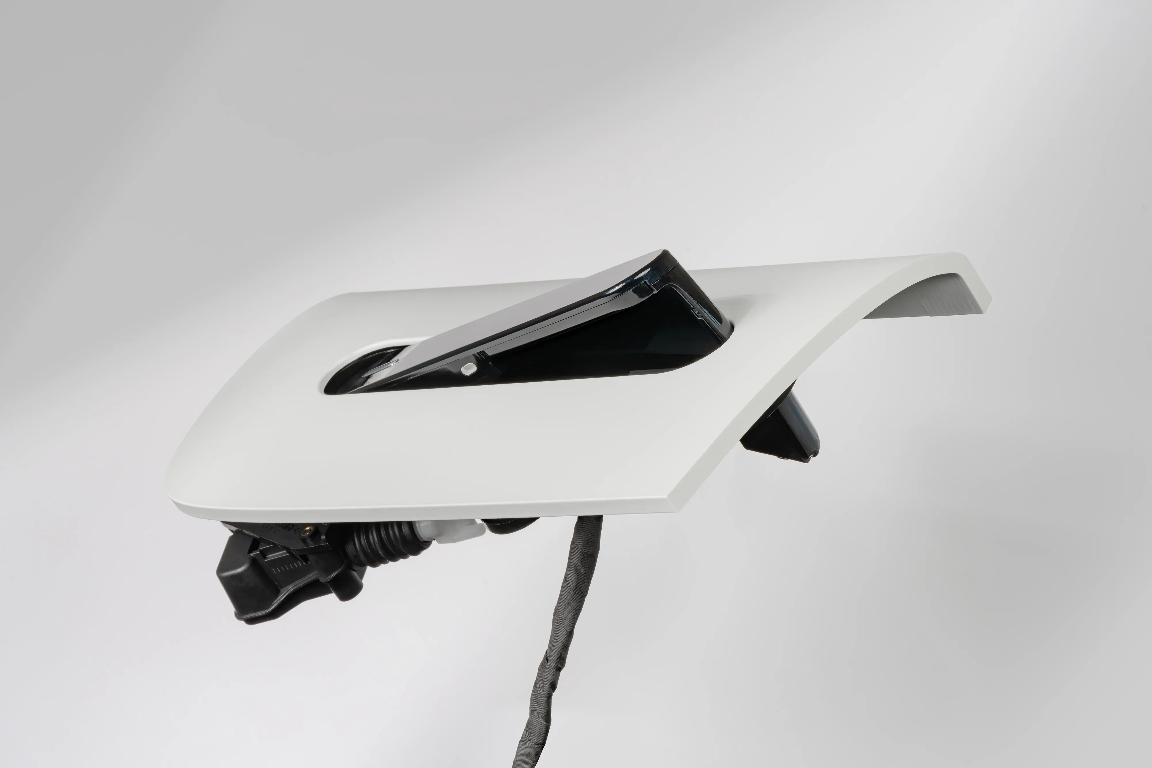 Quality render of the handle, in the open position
