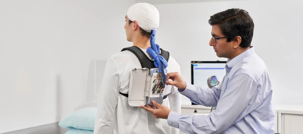 Product photo of the neurology monitoring device that Outerspace designed for Compumedics