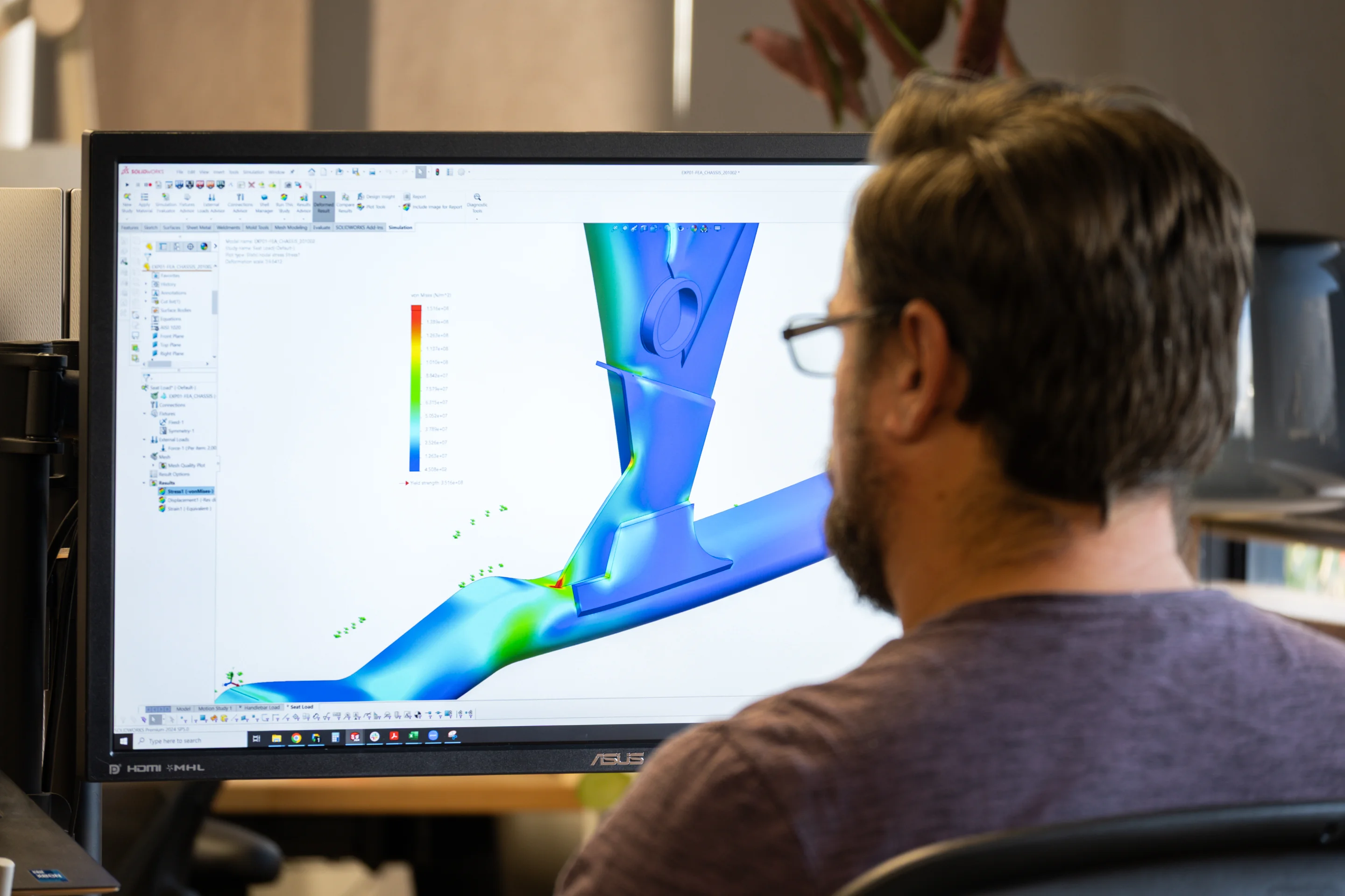 Product FEA simulations for the Outerspace designed Exercise bike. Designed to have a unique clutch and gamify exercise
