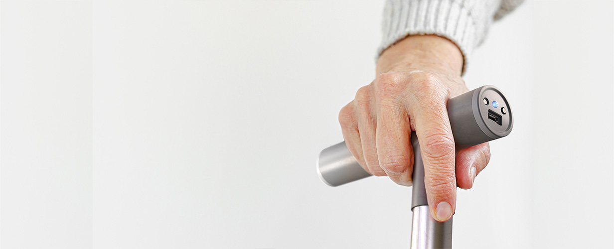 smart walking stick for people with Parksinson's Disease