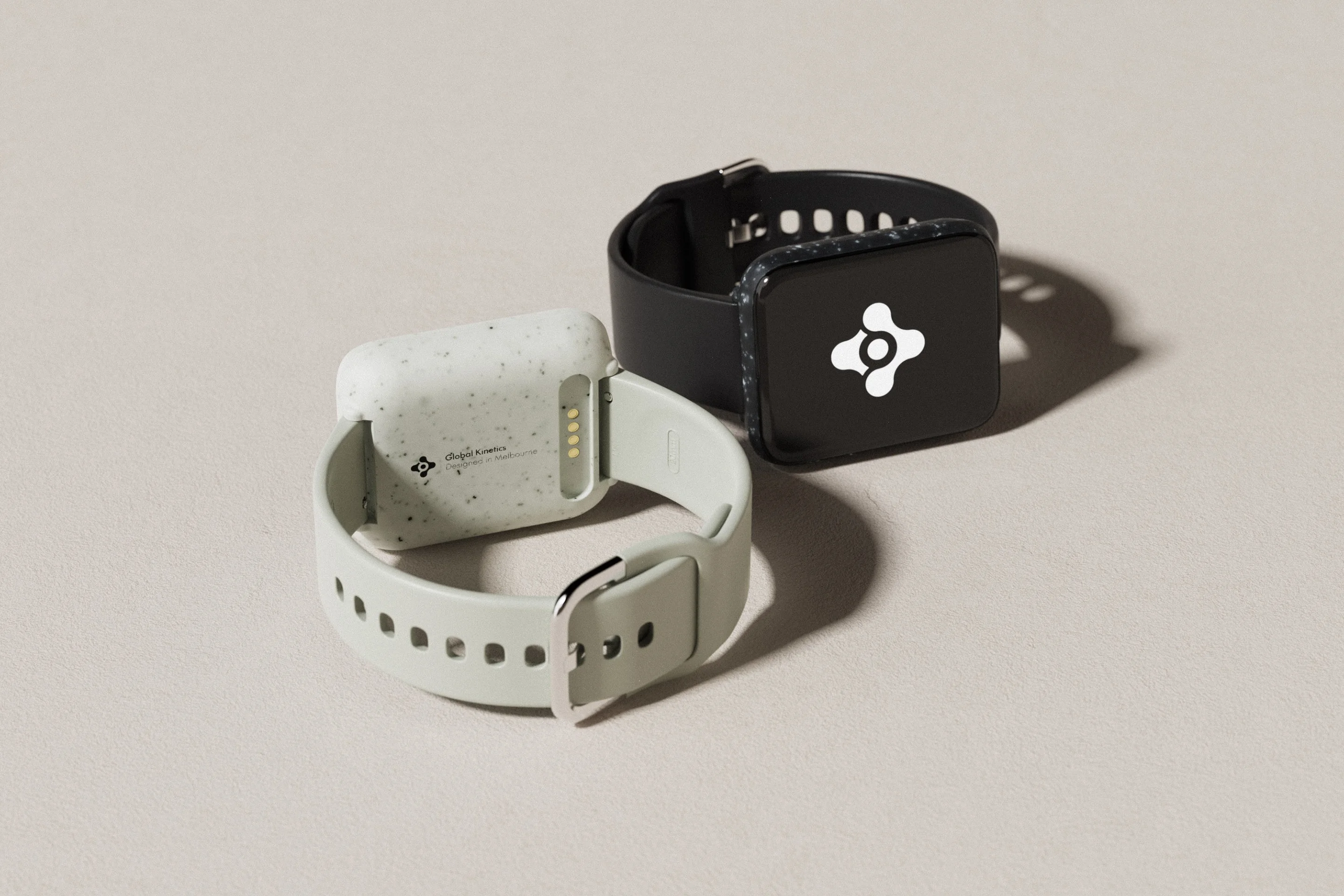 Product rendering of the Different colourways available in the Outerspace developed Parkinson's tracking watch for Global Kinetics.