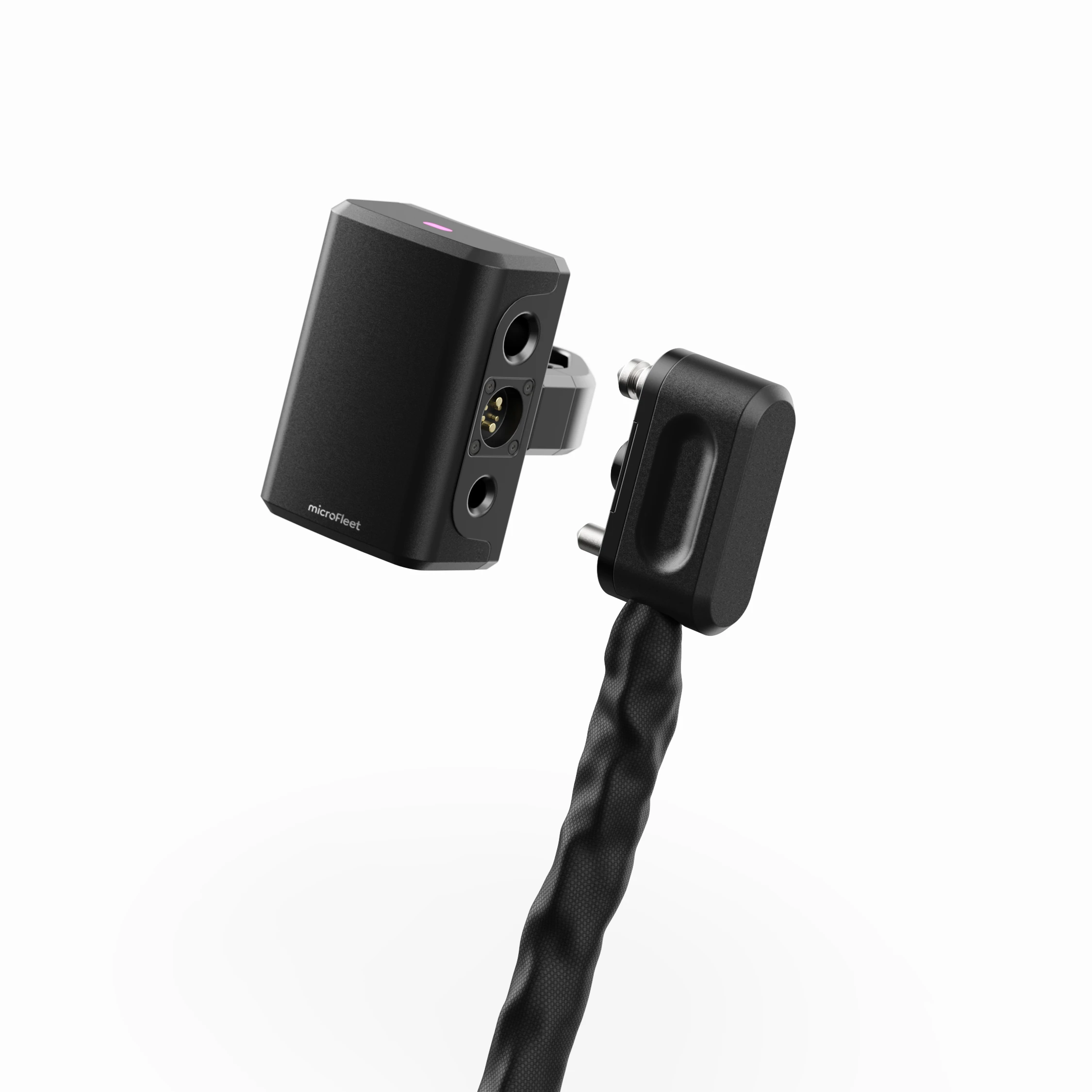 A product rendering of the OneDock microFleet charging system. Designed and Engineered by Outerspace to securely lock and charge micro-mobility electric vehicles