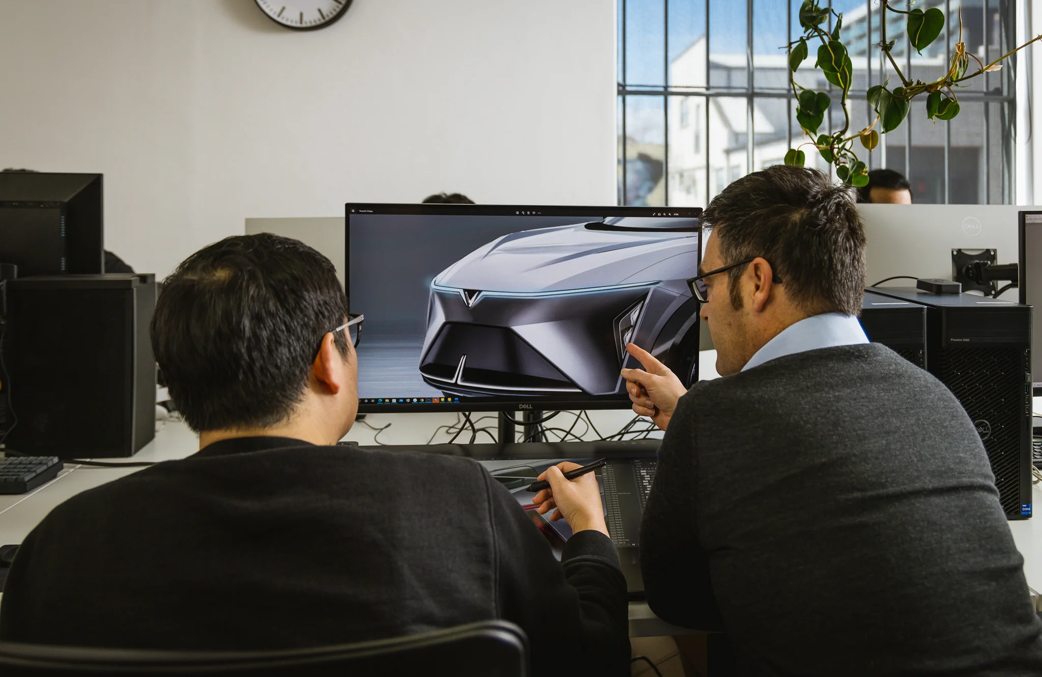Outerspace designers sketching car concepts. Digital Sketching for Industrial designers